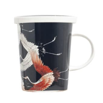 Taza crane con tapa y filtro porcelana