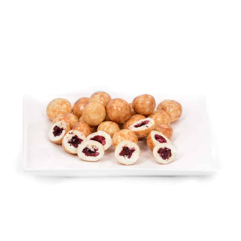 Сerezas liofilizadas con chocolate blanco 100g