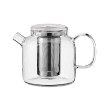 Tetera globe, cristal y filtro acero inox 1,2 l.