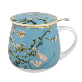 Taza porcelana con filtro y tapa Almond