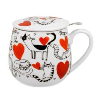Taza de porcelana con filtro y tapa Serca