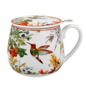 Taza de porcelana con filtro y tapa Linn