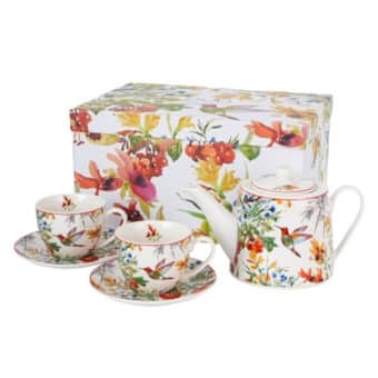 Set Linn de porcelana, tetera y 2 tazas